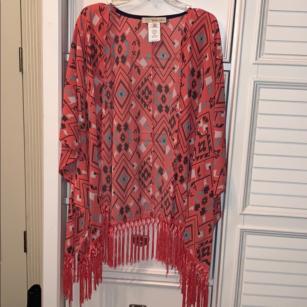 Fringe kimono